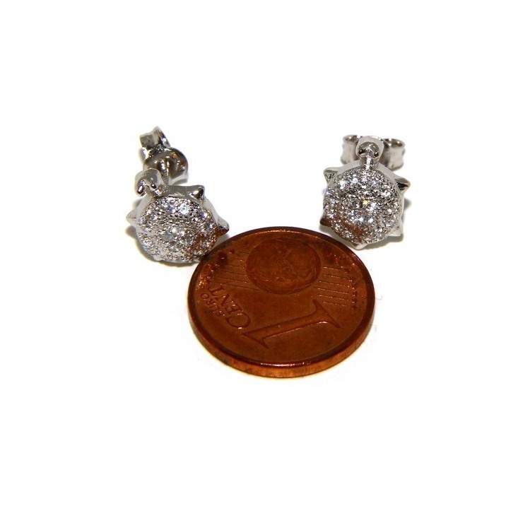 RMB|925: pair of turtle woman earrings zirconia mircosetting
