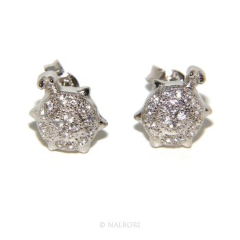 RMB|925: pair of turtle woman earrings zirconia mircosetting