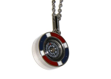 RMB|necklace with compass and french flag steel man