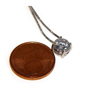 RMB|Argento 925 : Collana Collier donna pendente passante punto luce griffe 6 mm