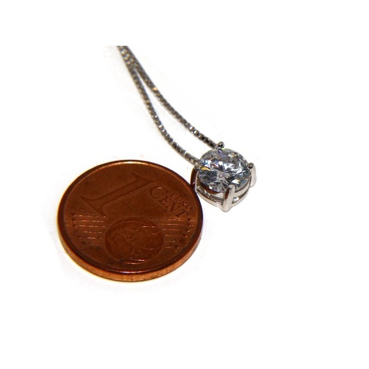 RMB|Argento 925 : Collana Collier donna pendente passante punto luce griffe 6 mm