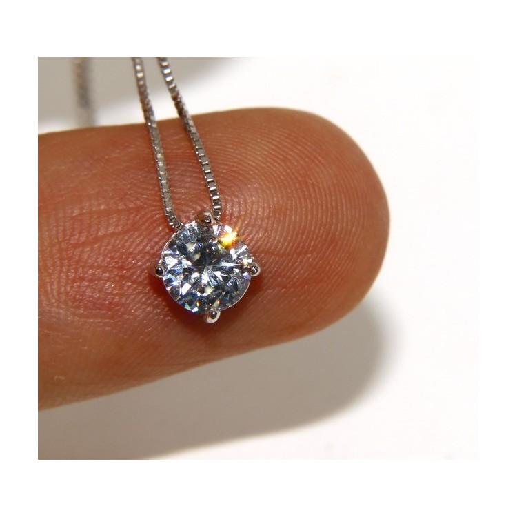 RMB|Argento 925 : Collana Collier donna pendente passante punto luce griffe 6 mm