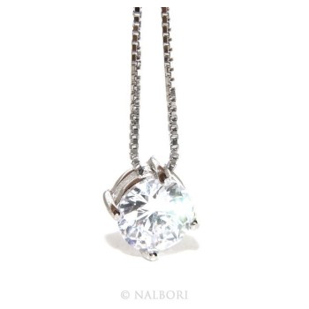 RMB|Argento 925 : Collana Collier donna pendente passante punto luce griffe 6 mm