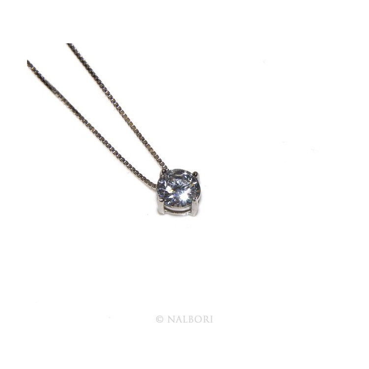 RMB|Argento 925 : Collana Collier donna pendente passante punto luce griffe 6 mm