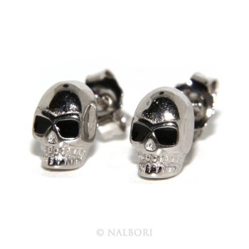 RMB|925: pair of tiny woman Man skulls casting earrings