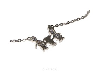 RMB|Argento 925 : Collana Collier donna pendente centrale famiglia con bambina figlia unica