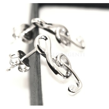 RMB|Parure musica chiave di sol Girocollo veneziano in argento 925 con ciondolo e Orecchini abbinati in Cofanetto