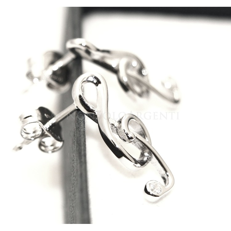 RMB|Parure musica chiave di sol Girocollo veneziano in argento 925 con ciondolo e Orecchini abbinati in Cofanetto