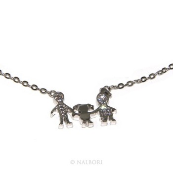 RMB|925: Family is central pendant necklace Collier woman with unique baby daughter