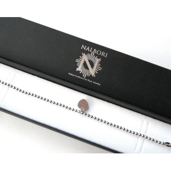 RMB|Bracciale a palline donna in Argento 925 con pendente ciondolo cuore liscio