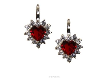 RMB|Argento 925 : orecchini donna punto luce zircone blu sapphire bianco cuore monachella sicurezza