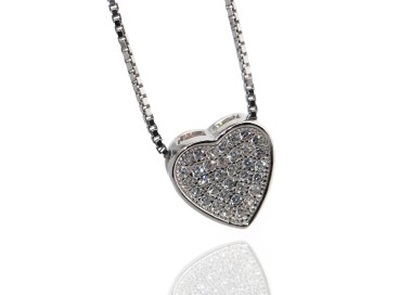 RMB|heart necklace 925 silver pavé with zircons microsetting collier woman