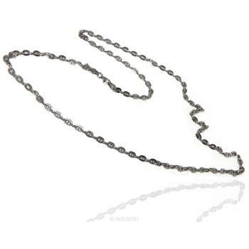 RMB|ARGENTO 925 : Collana stile vintage traversino 6 x 8 massiccio uomo donna lunga 70 o 85 cm