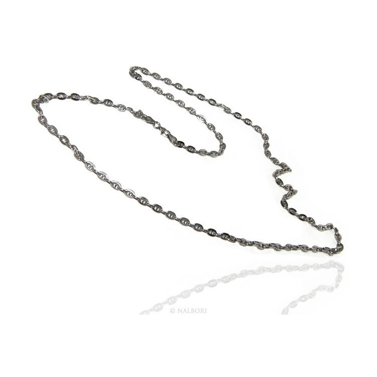 RMB|ARGENTO 925 : Collana stile vintage traversino 6 x 8 massiccio uomo donna lunga 70 o 85 cm