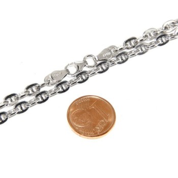 RMB|ARGENTO 925 : Collana stile vintage traversino 6 x 8 massiccio uomo donna lunga 70 o 85 cm