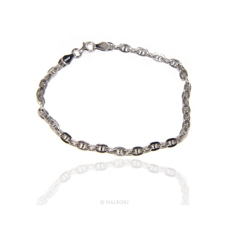 RMB|ARGENTO 925 : Bracciale stile vintage traversino 6 x 8 massiccio uomo donna varie misure