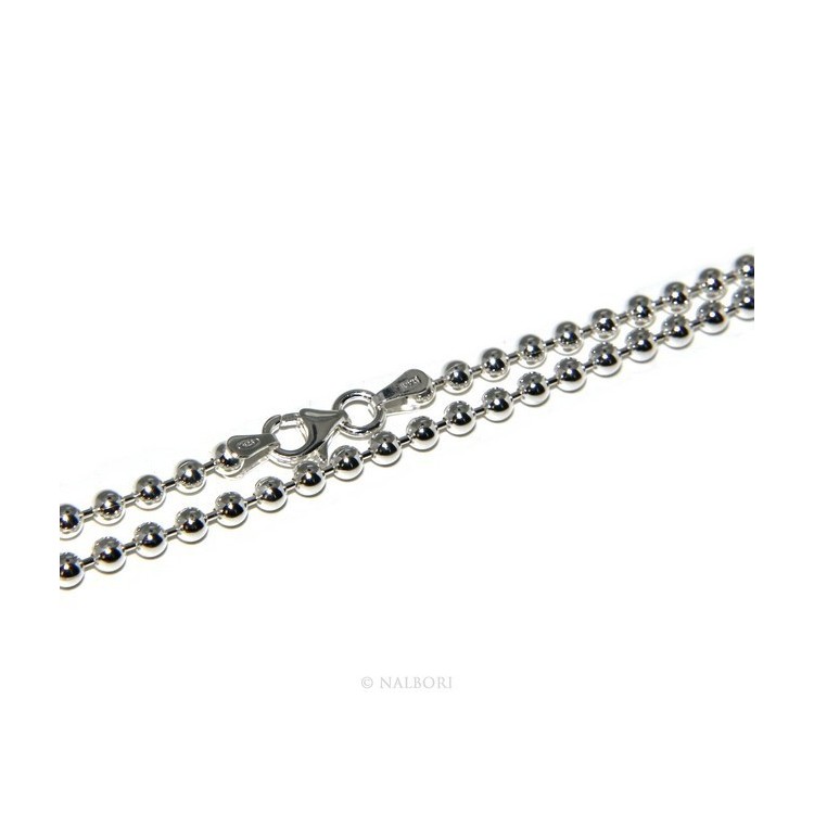 RMB|SILVER 925: Choker necklace dots balls balls 3.0 mm various lengths clear pattern bleached