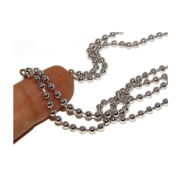 RMB|SILVER 925: Choker necklace dots balls balls 3.0 mm various lengths rhodium finish