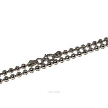 RMB|SILVER 925: Choker necklace dots balls balls 3.0 mm various lengths rhodium finish