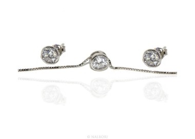 RMB|silver 925 : set earrings and chain 5 mm