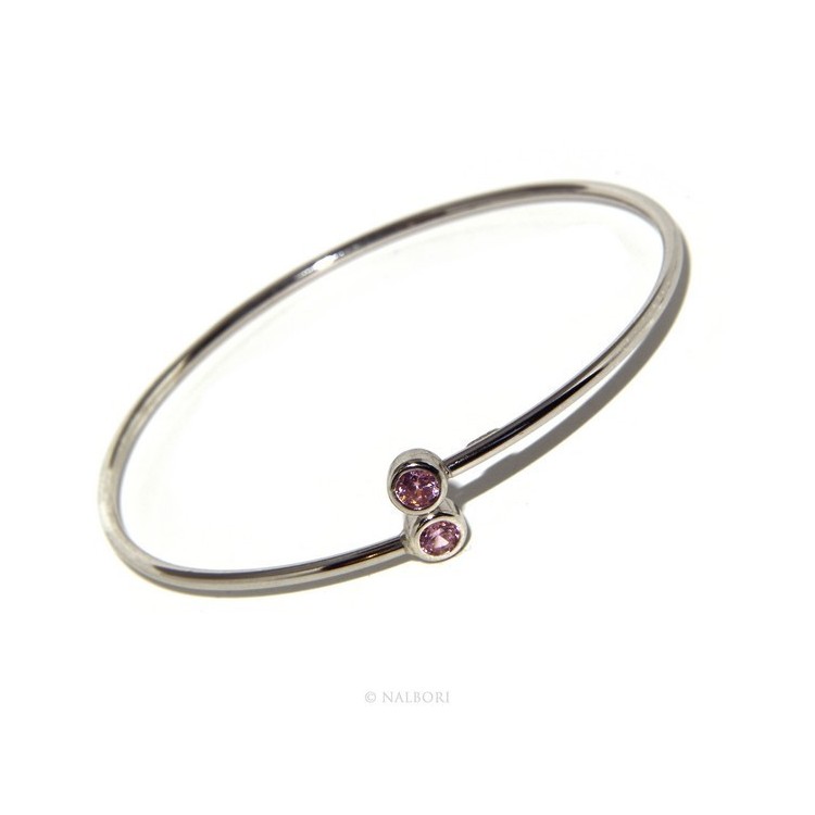 RMB|SILVER 925: Bracelet slave woman earrings natural zircons Ring brilliant pink rosaline