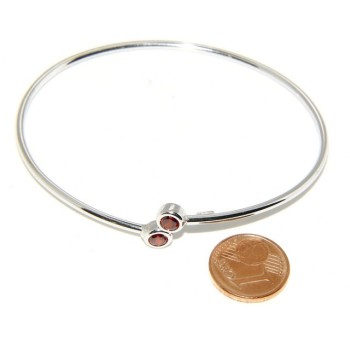 RMB|ARGENTO 925 : Bracciale donna schiava orecchini anello zirconi naturali rosso granato (ruby)  brillante