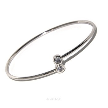 RMB|ARGENTO 925 : Bracciale donna schiava orecchini anello zirconi naturali bianco crystal  brillante