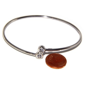 RMB|ARGENTO 925 : Bracciale donna schiava orecchini anello zirconi naturali bianco crystal  brillante