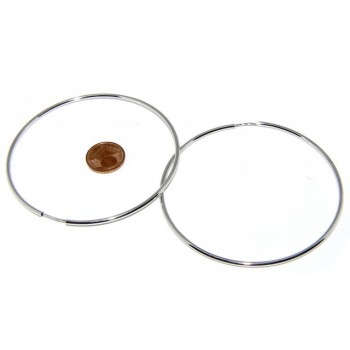 RMB|925: Women's earrings anelle circles classic smooth bushings 74 mm