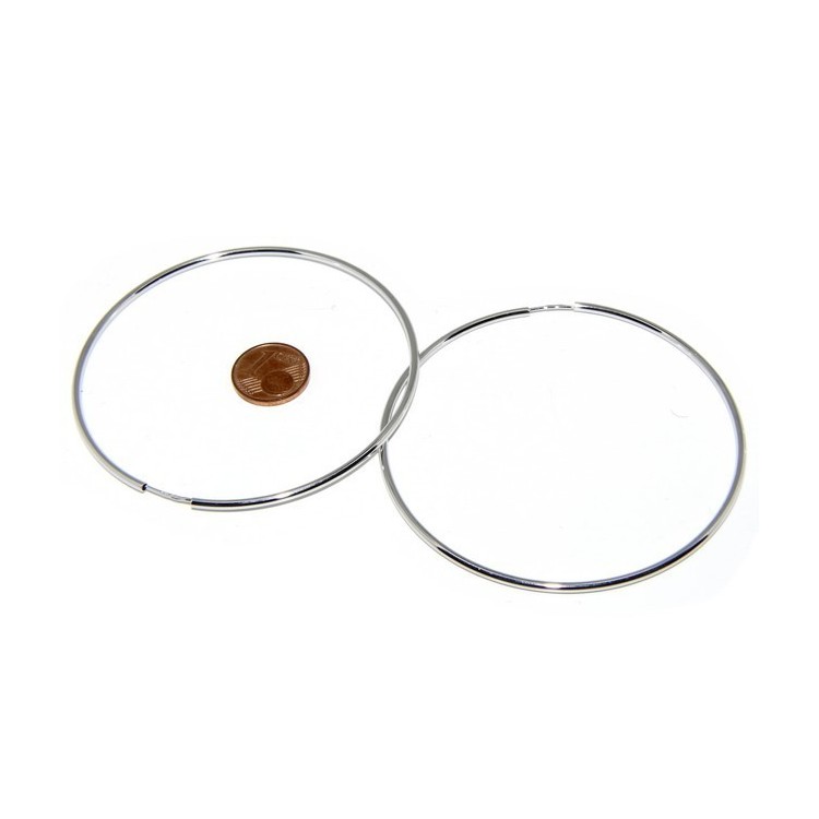 RMB|925: Women's earrings anelle circles classic smooth bushings 74 mm