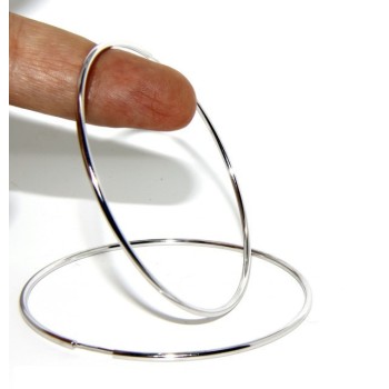 RMB|925: Women's earrings anelle circles classic smooth bushings 74 mm