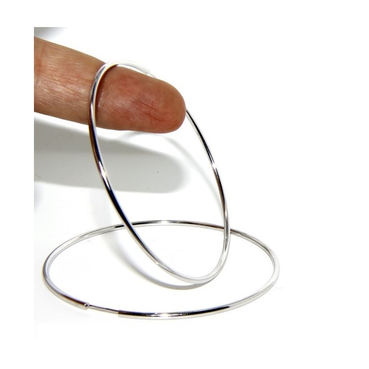 RMB|925: Women's earrings anelle circles classic smooth bushings 74 mm