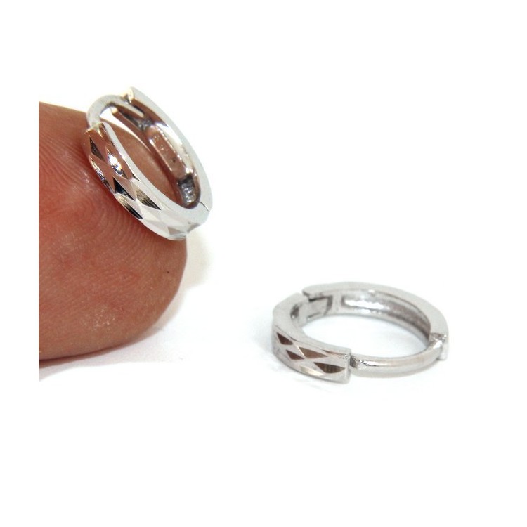 RMB|925: massive earrings snap male or female small diamond 12.5 mm (a pair))