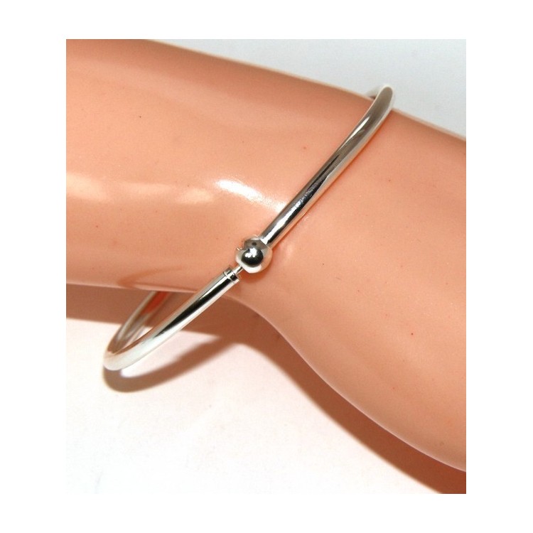 RMB|ARGENTO 925 : Bracciale donna per CHARME ciondoli chiusura brevettata ovale misura media