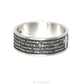 RMB|Ring 925 men women end our father prayer Italian