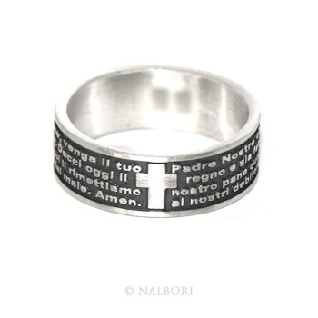 RMB|Anello Argento 925 da uomo donna fascia preghiera padre nostro italiano