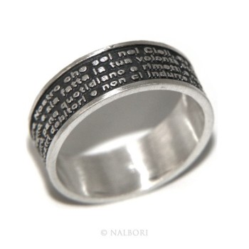 RMB|Anello Argento 925 da uomo donna fascia preghiera padre nostro italiano