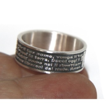 RMB|Ring 925 men women end our father prayer Italian
