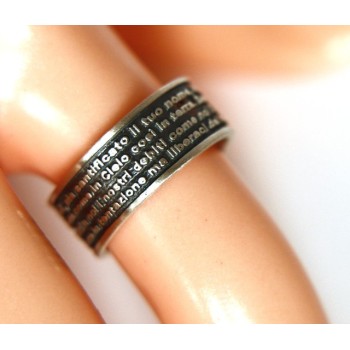 RMB|Anello Argento 925 da uomo donna fascia preghiera padre nostro italiano