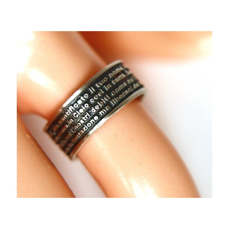 RMB|Anello Argento 925 da uomo donna fascia preghiera padre nostro italiano