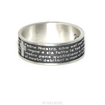 RMB|Anello Argento 925 da uomo donna fascia preghiera padre nostro italiano