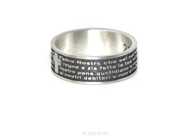 RMB|Anello Argento 925 da uomo donna fascia preghiera padre nostro italiano
