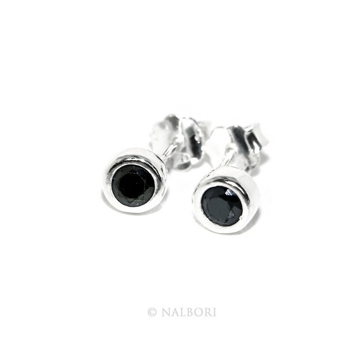 RMB|ARGENTO 925 : Bracciale donna schiava orecchini anello zirconi naturali nero neri brillante