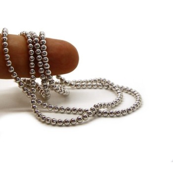 RMB|ARGENTO 925 : Girocollo collana pallini palline balls 3,0 mm infilate rodio rodiato