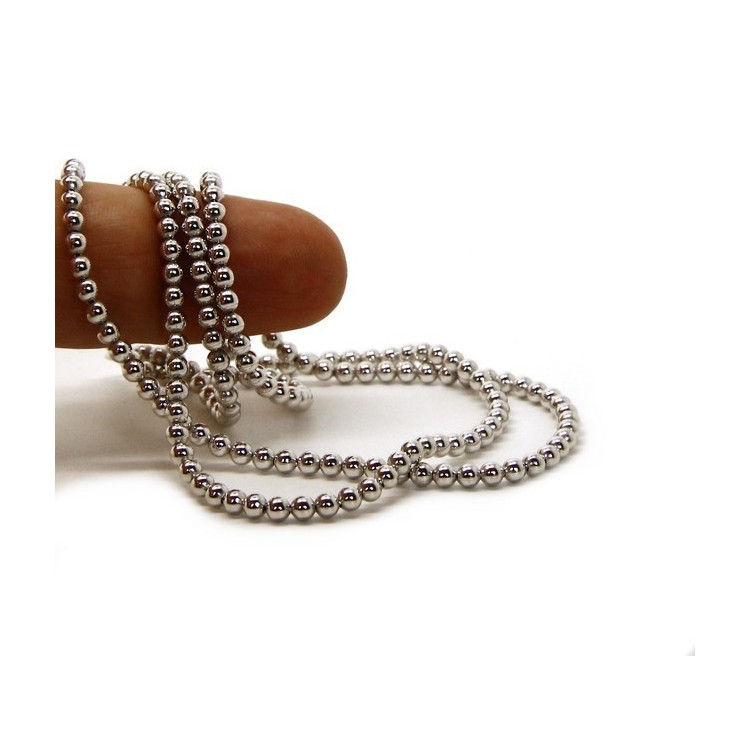 RMB|SILVER 925: Choker necklace dots balls balls 3.0 mm strung rhodium rhodium