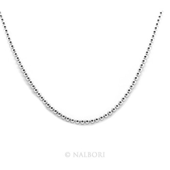 RMB|SILVER 925: Choker necklace dots balls balls 3.0 mm strung rhodium rhodium