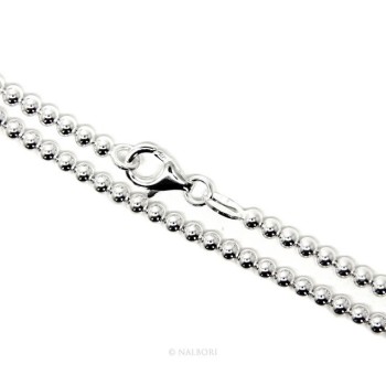 RMB|SILVER 925: balls dots Choker necklace strung balls 3.0 mm clear bleached