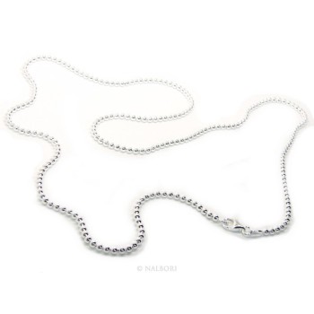 RMB|ARGENTO 925 : Girocollo collana pallini palline balls 3,0 mm infilate chiaro sbiancato