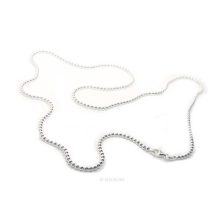 RMB|SILVER 925: balls dots Choker necklace strung balls 3.0 mm clear bleached