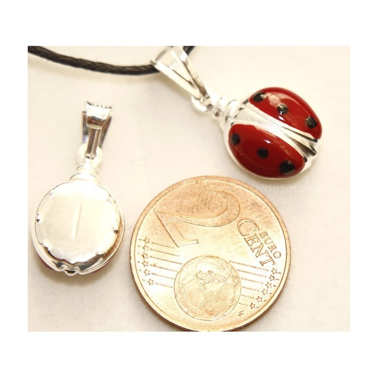 RMB|Ciondolo Coccinella Smaltato in Argento 925 con laccio - Made in Italy